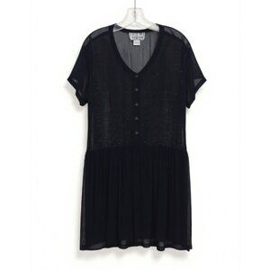 MPH Sheer Elegant Black Women's Top Small